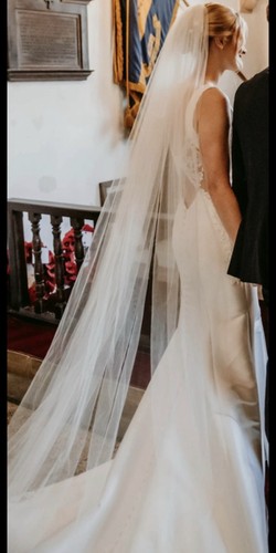 Ivory cathedral length tulle - ivory,