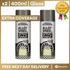 2 x 400ml 151 Car Pride Alloy Wheel Spray Paint Silver Gloss Removes Scratches