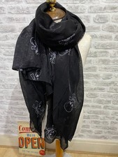 BNWoT chiffon scarf wrap skull