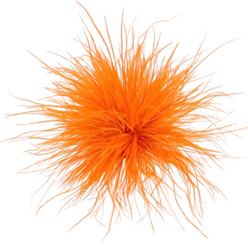 Orange feather brooches - orange, large