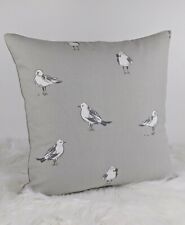 John Lewis Seagulls Fabric Cushion Cover in Stone Grey Nautical Coastal