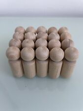 20 x 4cm (40mm) Straight Wooden Peg Dolls. Solid birch wood for crafts.