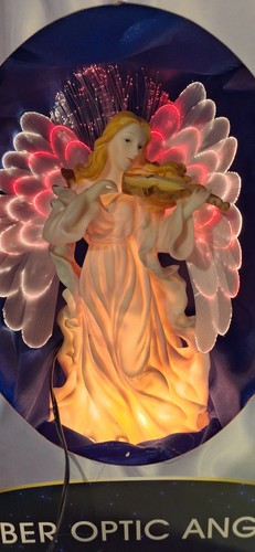 Vtg fiber optic - lighted, angel