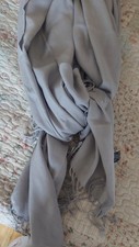 Tie Rack Beautiful Pale Grey Pashmina/Shawl 100% Wool VGC