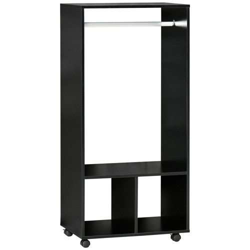 Open wardrobe clothes - wardrobe, rail