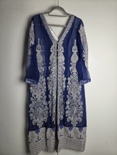 Blue Silver Embroidery Indian