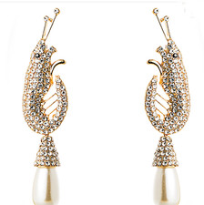 Gold shrimp crystal stud - shrimp,
