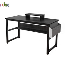 Home Office Computer Desk, Workstation Writing Desk With Storage Bag, Black