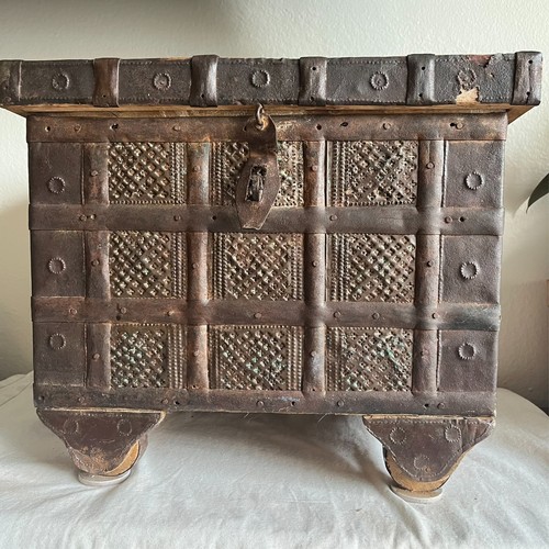 Handcrafted wood chest iron - wood,