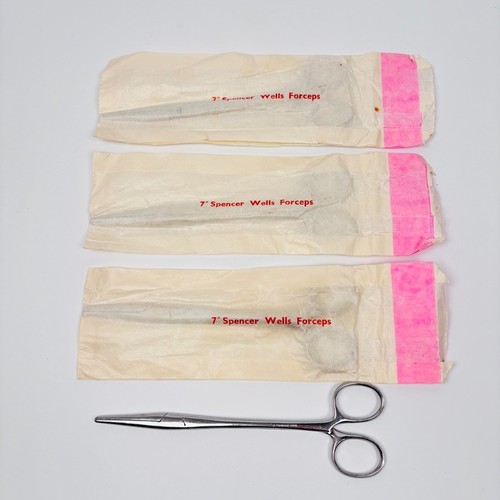Medical forceps vintage - medical, 7"