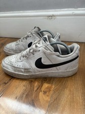 Nike Court Vision Low Trainers Men's UK 8 White Black Lifestyle Shoes CD5463-101