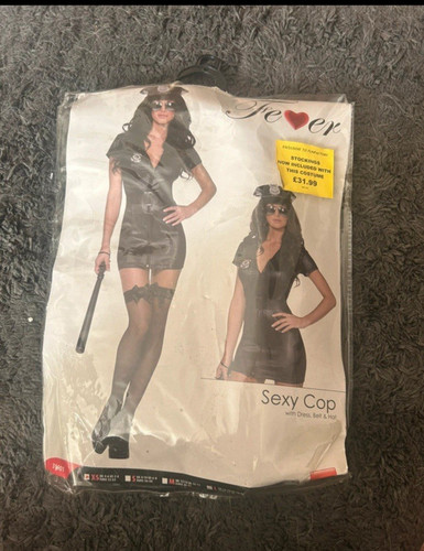 Fever sexy cop costume - costume, black
