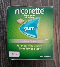 Nicorette 2mg Original Flavour Nicotine Gum - 210 Pieces - Stop Smoking Aid NEW