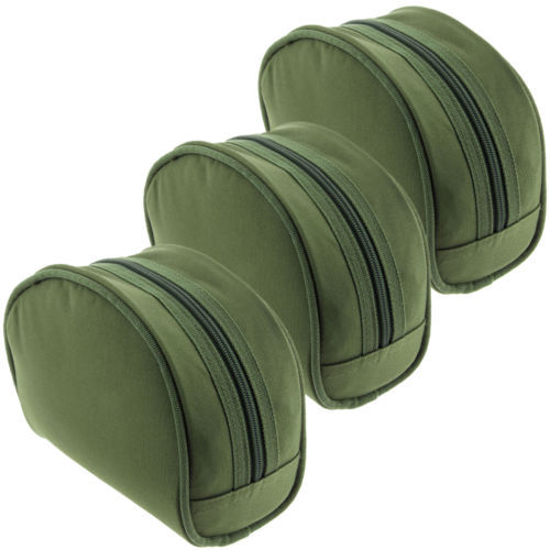 Padded green reel cases - padded,