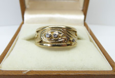 Clogau Gold 9ct Yellow Gold Diamond Van Gogh Ring size M
