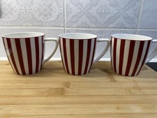 M&S Ruby striped Red Mug x 3