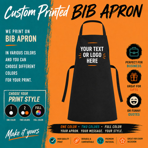 Personalised bib apron custom - personalised,