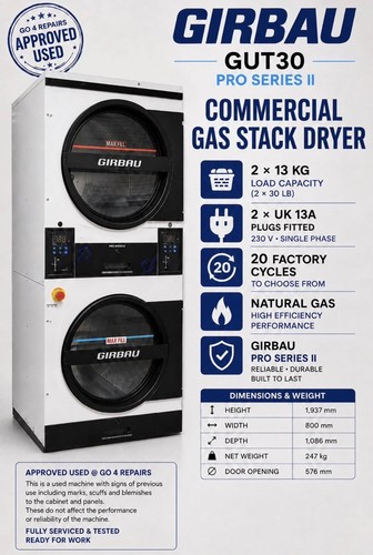 Girbau gas stacked commercial - girbau,