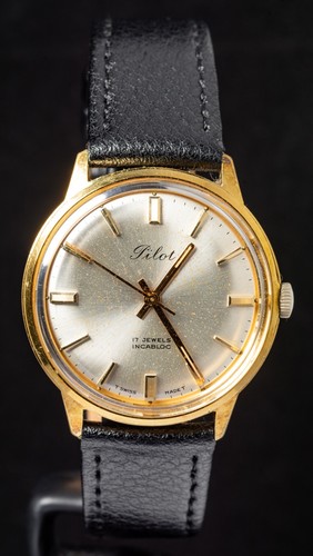 Pilot silver dial gold plated - pilot,