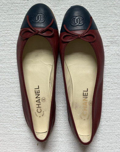 Chanel ballet flats - chanel, burgundy