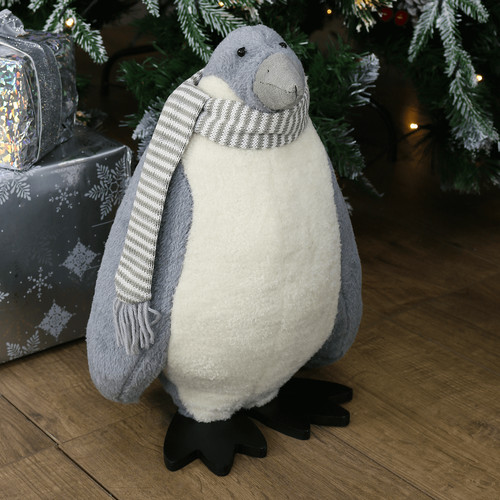 Standing plush emperor penguin - plush,