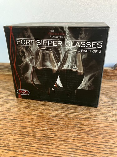 Pair hand blown glass port - of,