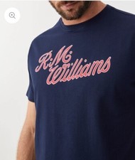R.M. Williams, the R.M..W. Script T-Shirt in Navy Red Size XL RM WILLIAMS