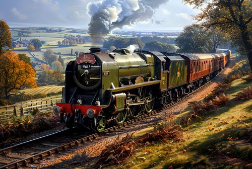 Steam train canvas - train,