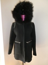 MAJE COAT COYOTE FUR-TRIM HOOD WOOL-BLEND SIZE EUR 38