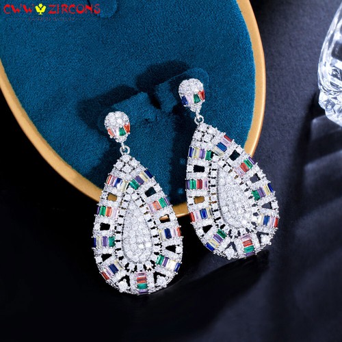 Noble white gold plated cubic - white,