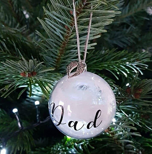 Personalised feather bauble - personalised,