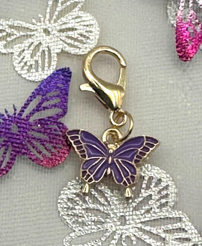Pretty purple enamel butterfly - enamel,