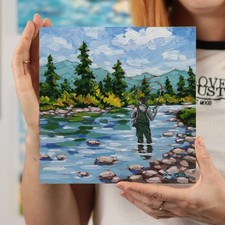Fly Fishing Oil Painting
