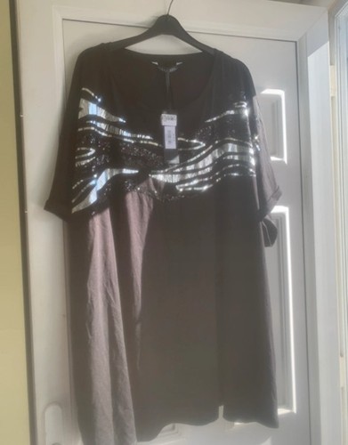 Evans black sequin shift dress - shift,