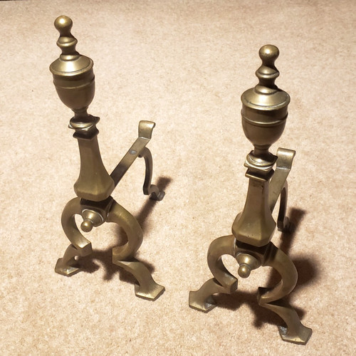 Vintage brass fire dogs - dogs, x2