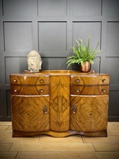 Vintage Art Deco Style Walnut Veneer Cocktail Drinks Cabinet Sideboard