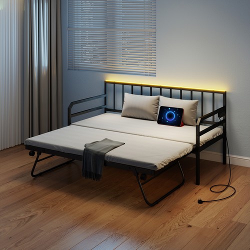 Single size metal sofa - sofa, bed