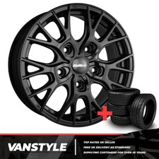 FITS FORD TRANSIT CUSTOM CALIBRE CRUSADE GLOSS BLACK 18" WHEELS & TYRES