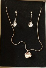Swarovski Crystal Pendant & Dangling  Earrings Set by Aura. Boxed Gift Idea