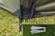 Tent Camping Pegs Heavy Duty Hardened Galvanised Steel Metal Peg Football Net