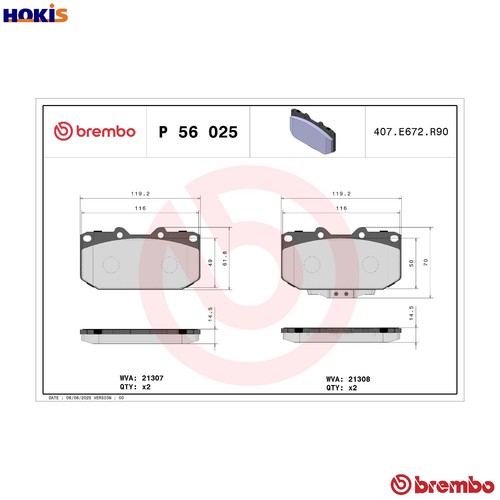 Brake pad set disc - brake, 56