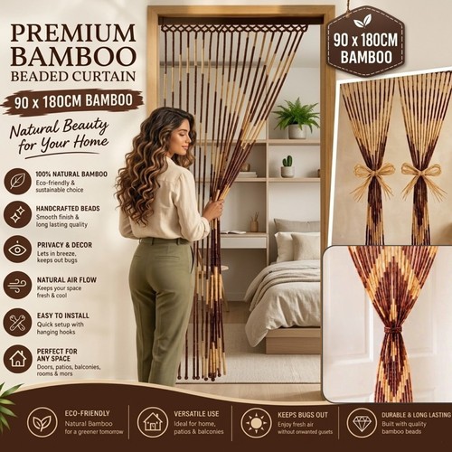 Bamboo beaded door - beaded,