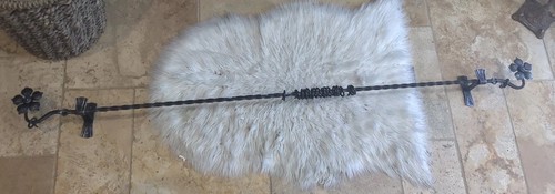 Vintage metal curtain pole - vintage,