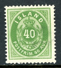 Iceland 1876 40a - green, perf