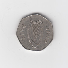 1970 Irish Fifty Pence 50p Near Uncirculated Ireland Large 50p (7050p1a)