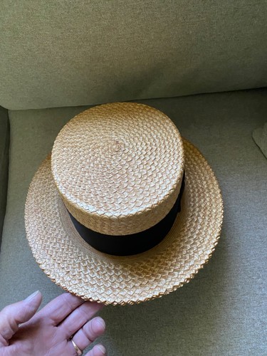 Vintage straw boaters hat - vintage,