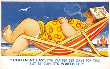 POSTCARD BAMFORTH SEASIDE COMIC  FAT LADIES    ( 3  CARDS )