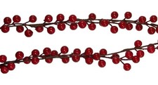 Red Holly Berry 90cm Christmas Wired Garlands (180cm in total) (Set of 2)