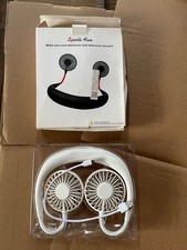 Hand Free USB Rechargeable White Personal Neck Cooler Fan Xmas Gift Stocking