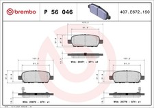 Brembo Rear Brake Pad Set fits